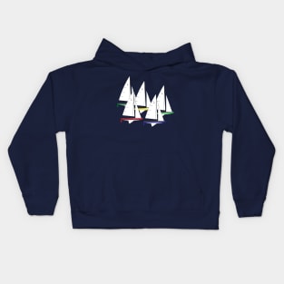 Hampton One Design Sailboats Racing Kids Hoodie